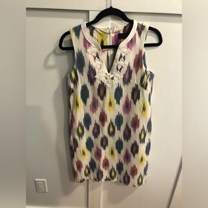 J. Crew Multi-colored V-Neck Sleeveless Dress